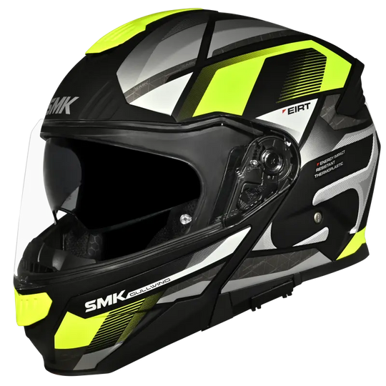 SMK Gullwing Venture Gloss Black Grey Yellow (GL264) Helmet
