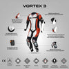 IXON Vortex 3 CE AAA Certified Leather Racing Suit (White Black Red)