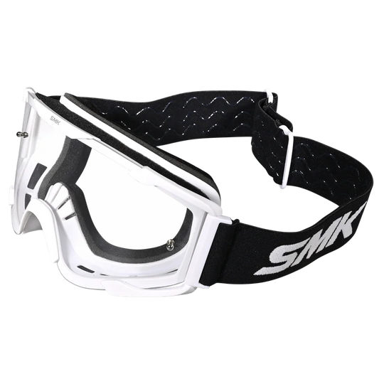 SMK Terrain Offroad Goggle with Clear Lens (White with Black Strap)
