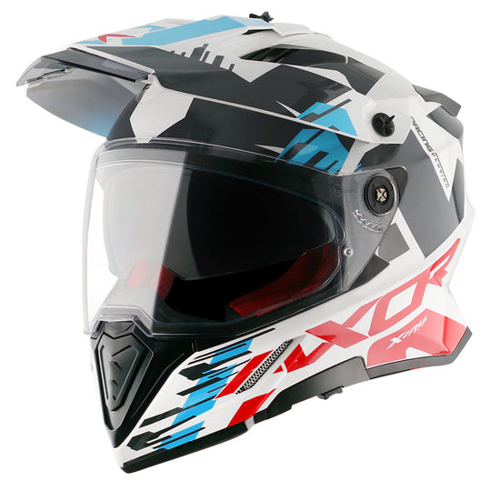 AXOR XCross X1 Dual Visor Gloss White Red Helmet