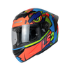 LS2 FF352 Khan Blue Hi Viz Orange Matt Helmet