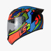 LS2 FF352 Khan Blue Hi Viz Orange Matt Helmet