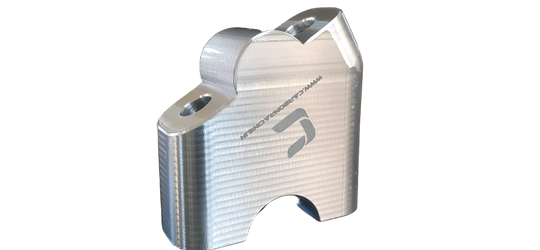 Carbon Racing Angled Handlebar Risers for Royal Enfield Interceptor 650 (Textured Aluminium)