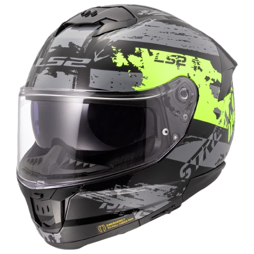 LS2 Stream II Noisy Yellow Black Gloss Helmet (D Ring)