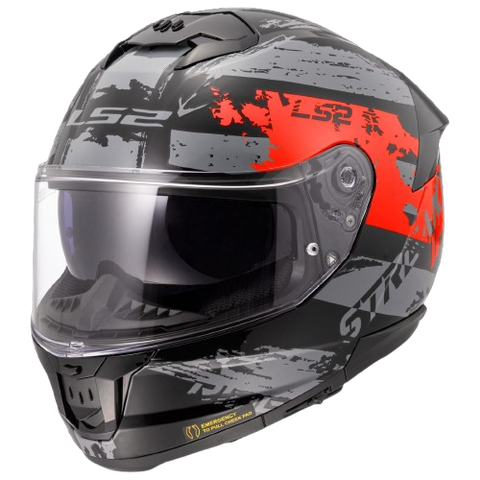 LS2 Stream II Noisy Red Black Gloss Helmet (D Ring)