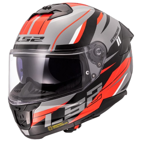 LS2 Stream II Bolt Black Red Matt Helmet (D Ring)