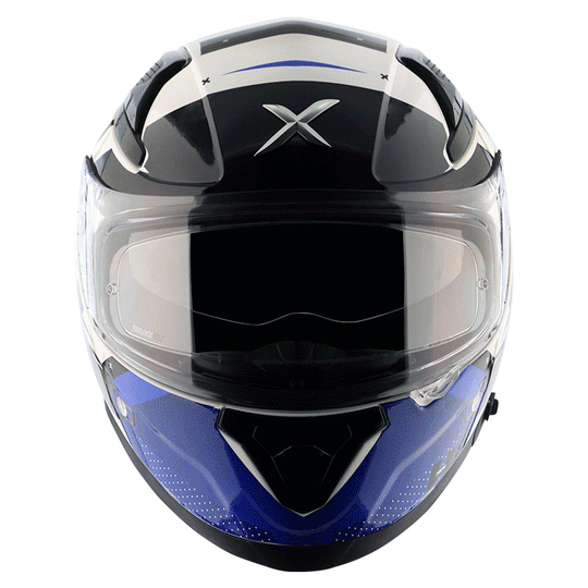 AXOR Apex Hex 2 Gloss White Blue Helmet