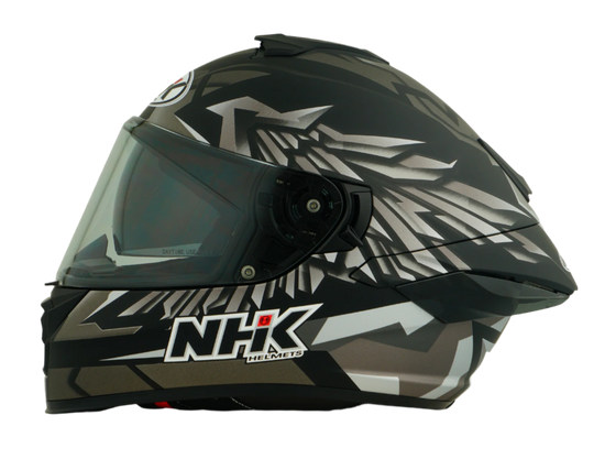 NHK K5R Wingstar Matt Black Silver Helmet