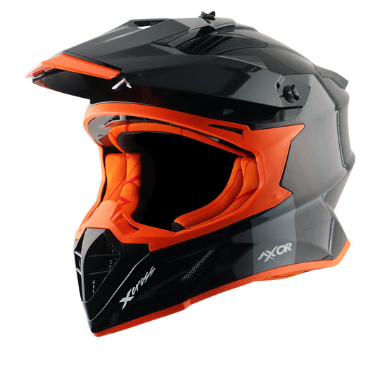 AXOR XCross MX Solid Gloss Black Orange Helmet
