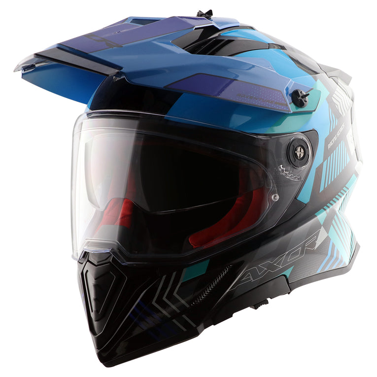 AXOR XCross Dual Visor Gambling Gloss Black Blue Helmet
