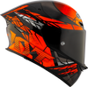 KYT TT Revo Combustion Black Orange Gloss Helmet