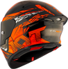 KYT TT Revo Combustion Black Orange Gloss Helmet
