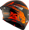 KYT TT Revo Combustion Black Orange Gloss Helmet