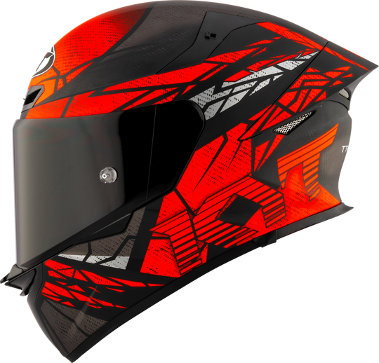 KYT TT Revo Combustion Matt Black Red Helmet