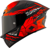 KYT TT Revo Combustion Matt Black Red Helmet