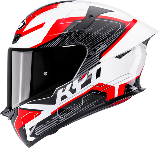 KYT TT Revo Speeding Gloss White Red Helmet