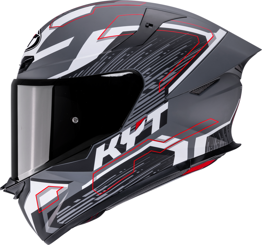 KYT TT Revo Speeding Matt GRL Grey Red Helmet
