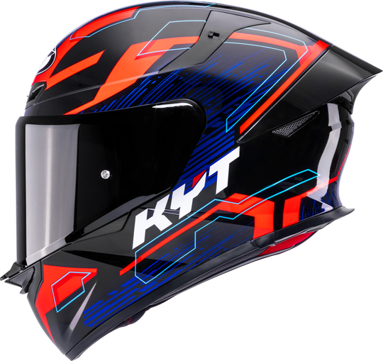 KYT TT Revo Speeding Gloss Black Red Blue Helmet