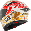 KYT TT Revo Enea Bastianini Indonesia Replica 2023 Gloss Pearl White Helmet - Moto Central