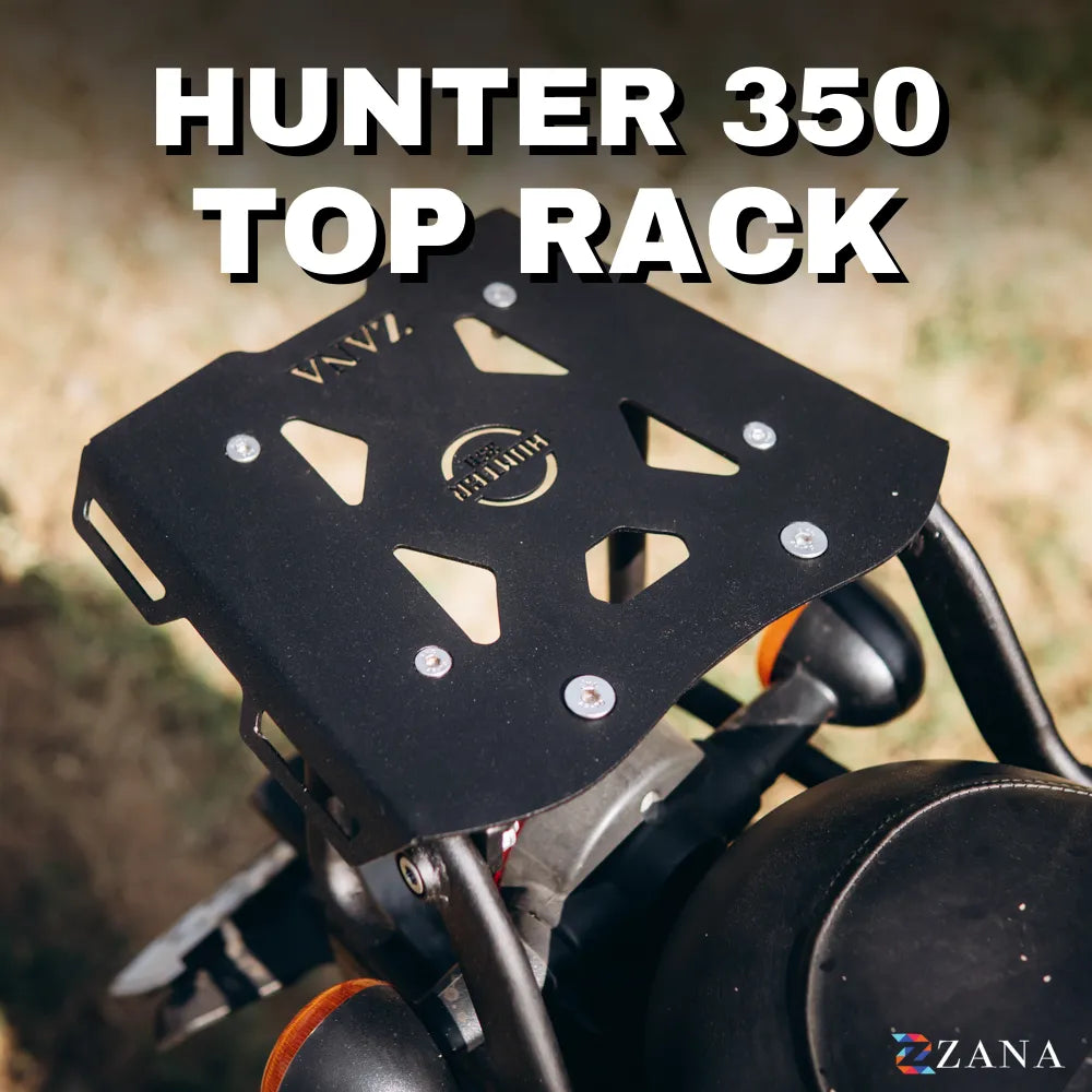 ZANA Top Rack with Plate V2 for Royal Enfield Hunter 350 MS (Black) (ZI-8268V2)
