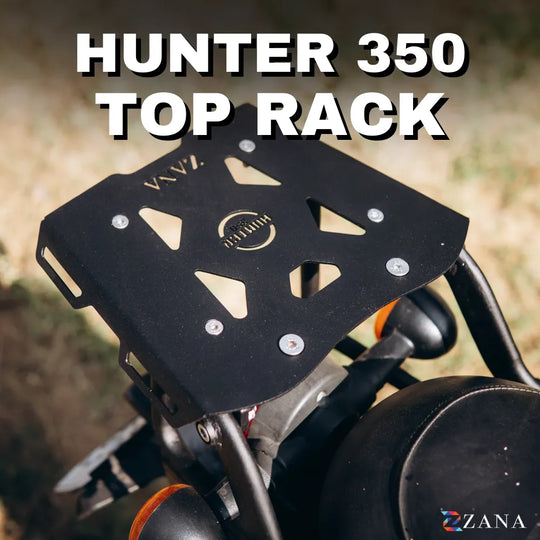 ZANA Top Rack with Plate V2 for Royal Enfield Hunter 350 MS (Black) (ZI-8268V2)