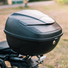 Zana Universal Top Box Rhino 36 Litres ABS Plastic with Backrest Black Grey (ZI-TB-025)