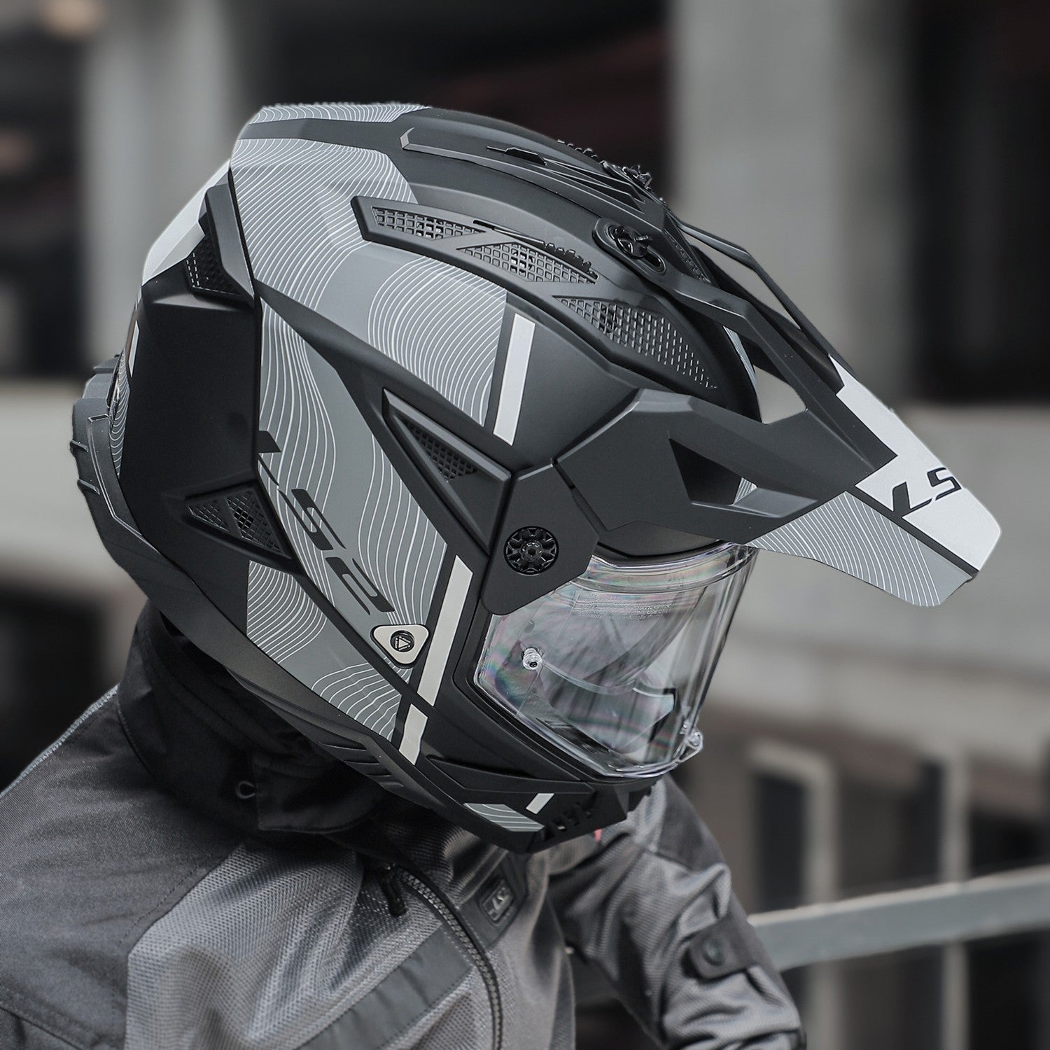 ls2 black and white helmet LS2 Pioneer II Hill Matt Black White Helmet– Moto Central