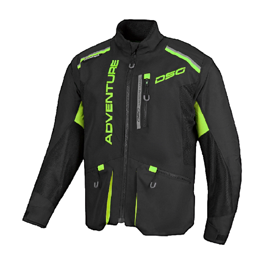 DSG ADV Riding Jacket Black Fluro Yellow
