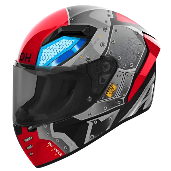 Airoh Connor Bot Grey Red Blue Gloss Helmet