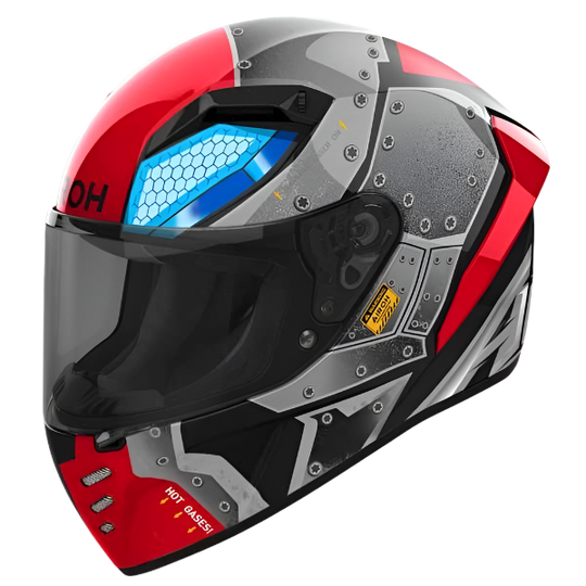 Airoh Connor Bot Grey Red Blue Gloss Helmet