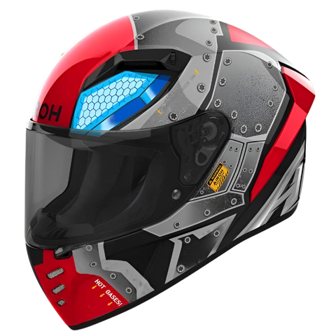 Airoh Connor Bot Grey Red Blue Gloss Helmet