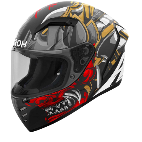 Airoh Connor Samurai Black White Red Matt Helmet