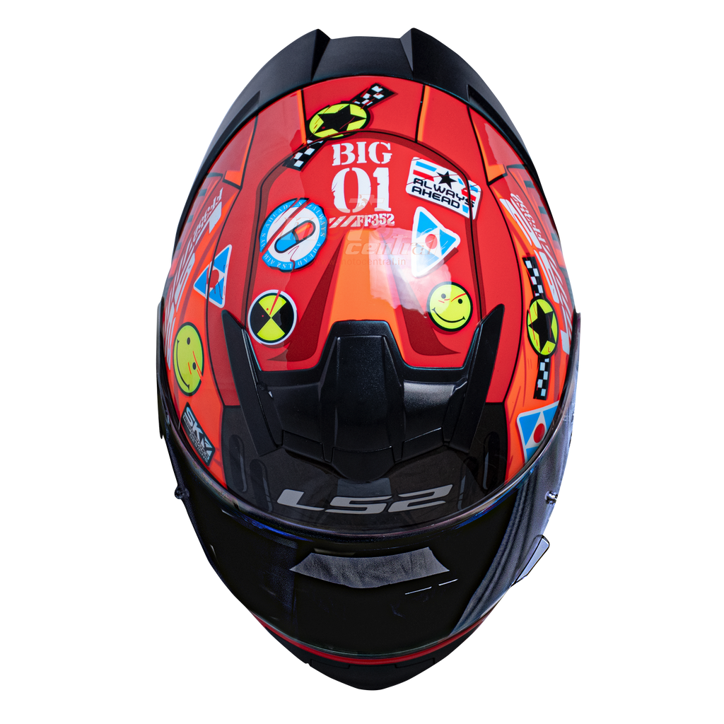 LS2 FF352 Big One Red Hi Viz Yellow Gloss Helmet– Moto Central