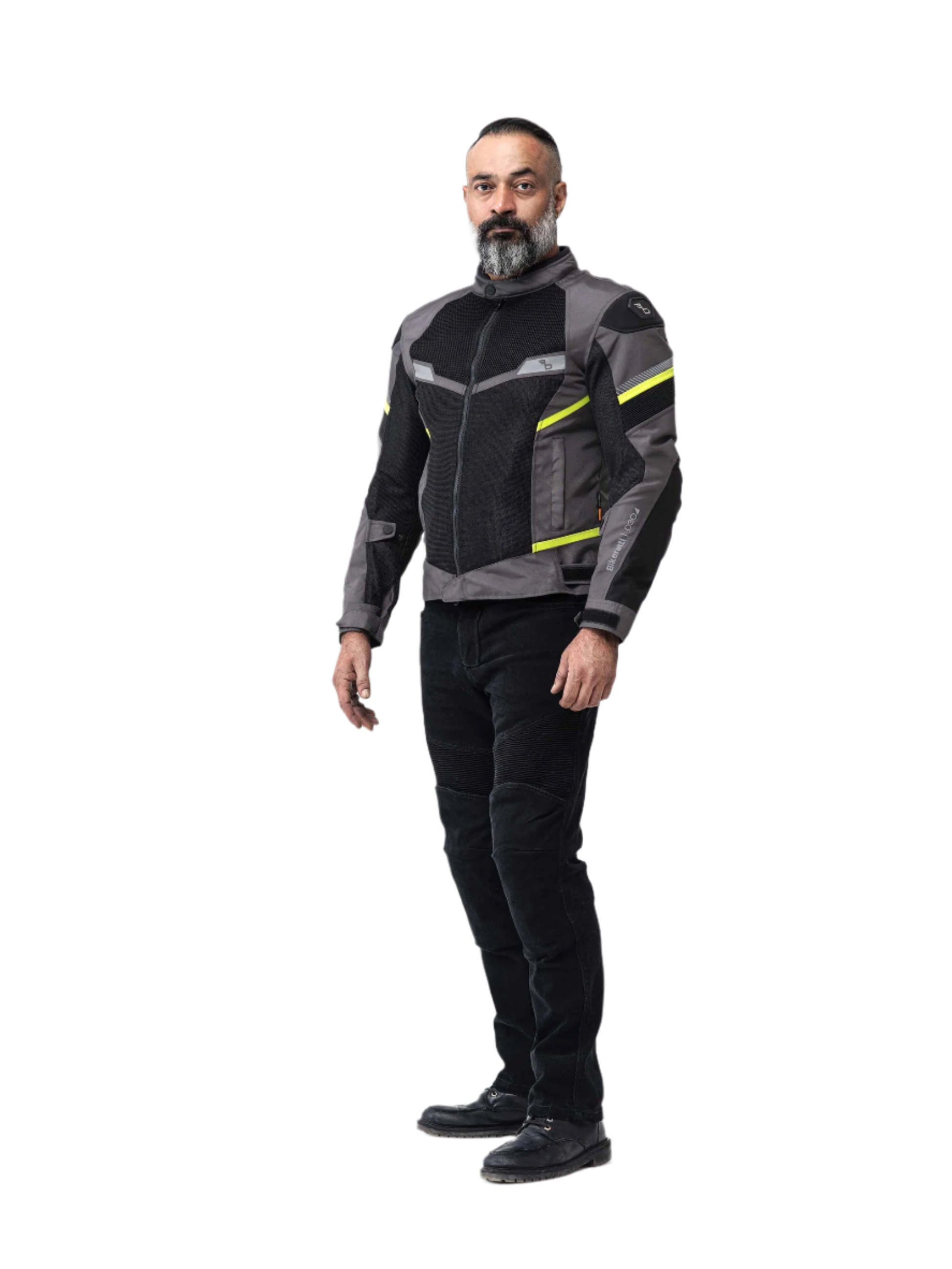 Bikeratti Veloce Mens Motorcycle Jacket (Dark Grey Neon) Bikeratti Veloce Mens Motorcycle Jacket (Dark Grey Neon)