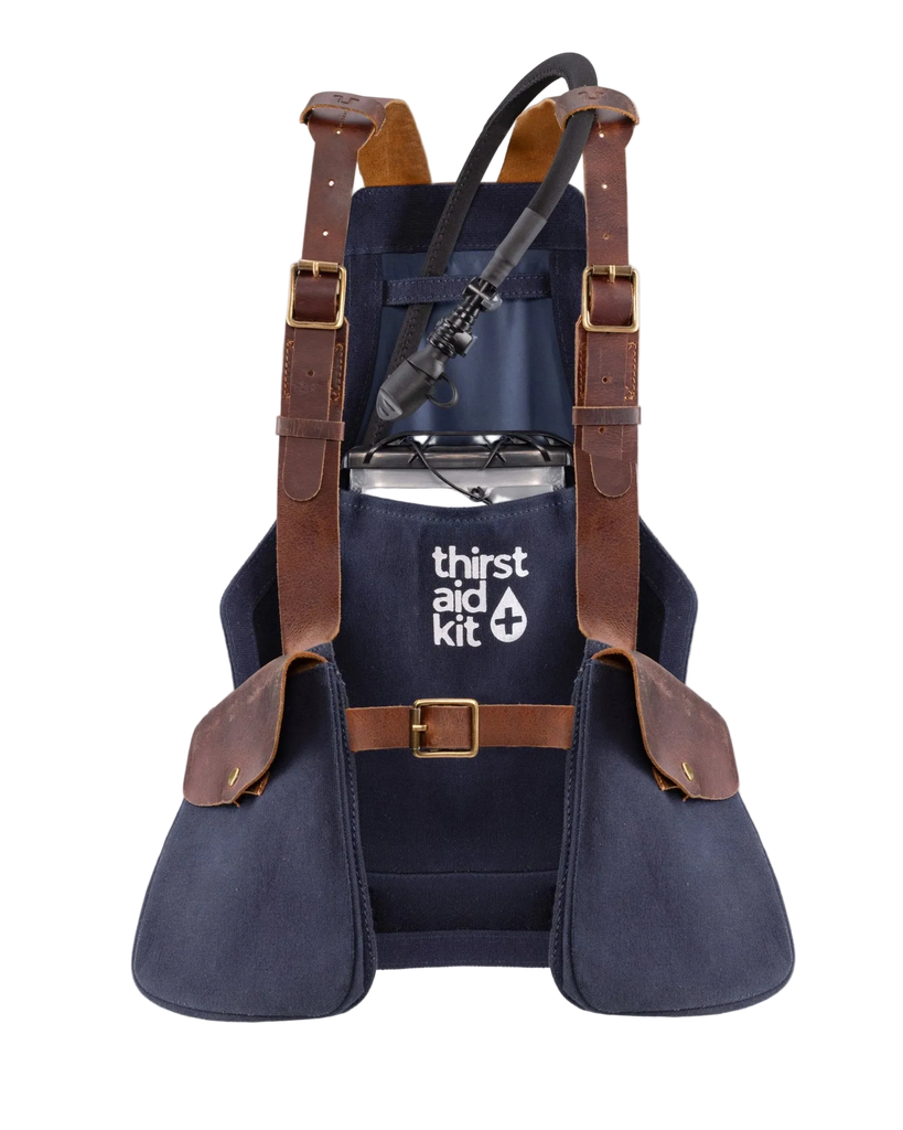 Trip Machine Thirst Aid Kit (Canvas Blue + Cognac Leather)