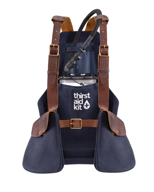 Trip Machine Thirst Aid Kit (Canvas Blue + Cognac Leather)