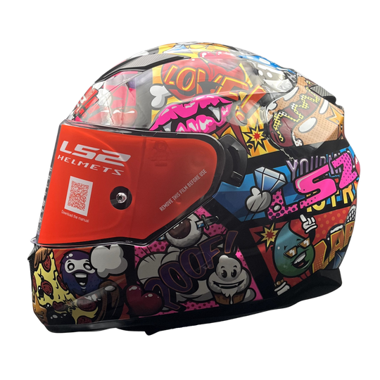 LS2 FF320 Stream Evo Comics Black Gloss Helmet (D Ring)