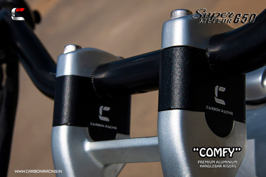 Carbon Racing Comfy Straight Handlebar Risers for Royal Enfield Super Meteor 650