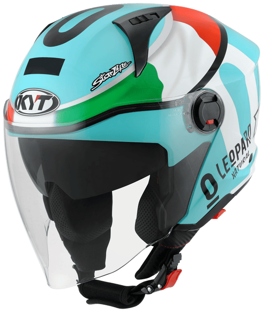 KYT D City Dennis Foggia Leopard Replica Gloss Open Face Helmet