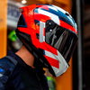 LS2 FF805 THUNDER Carbon GP Alliance Gloss Red Blue White Helmet (FIM Certified)