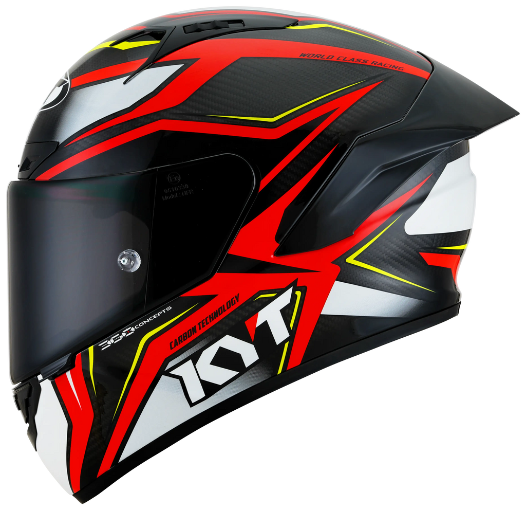 KYT NZ Race Carbon Stride Gloss Black Red White Helmet