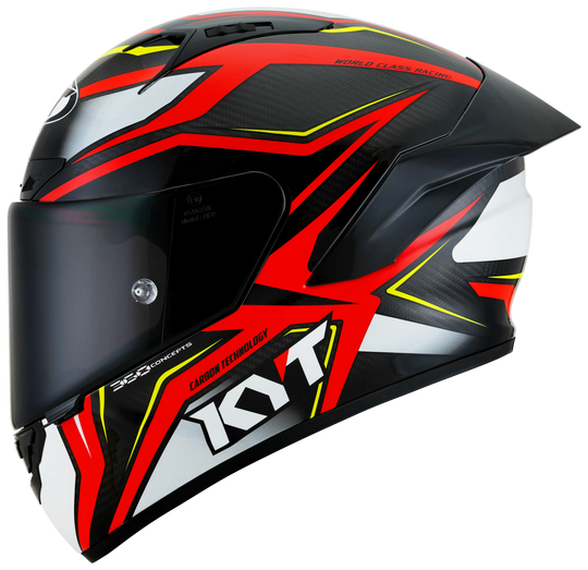 KYT NZ Race Carbon Stride Gloss Black Red White Helmet