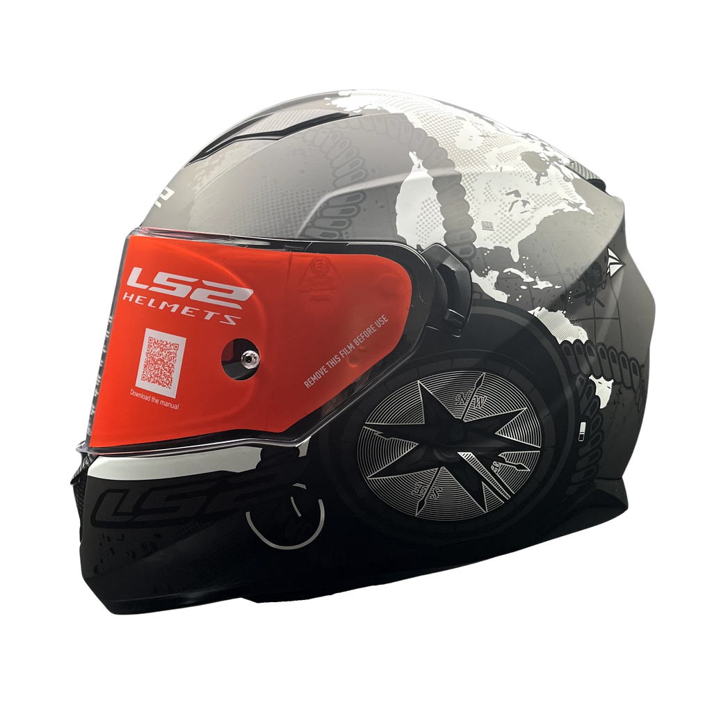 LS2 FF320 Stream Evo Viator Black 7C White Matt Helmet (D Ring)