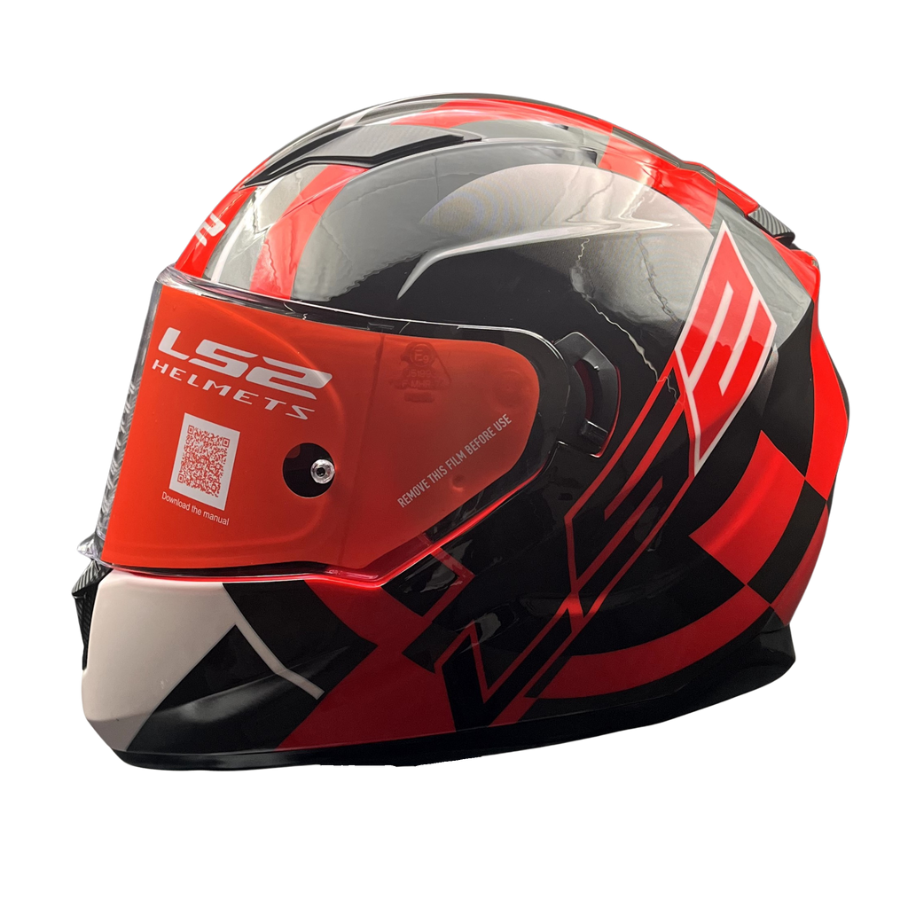 LS2 FF320 Stream Evo Target Black 7C Red Gloss Helmet (D Ring)
