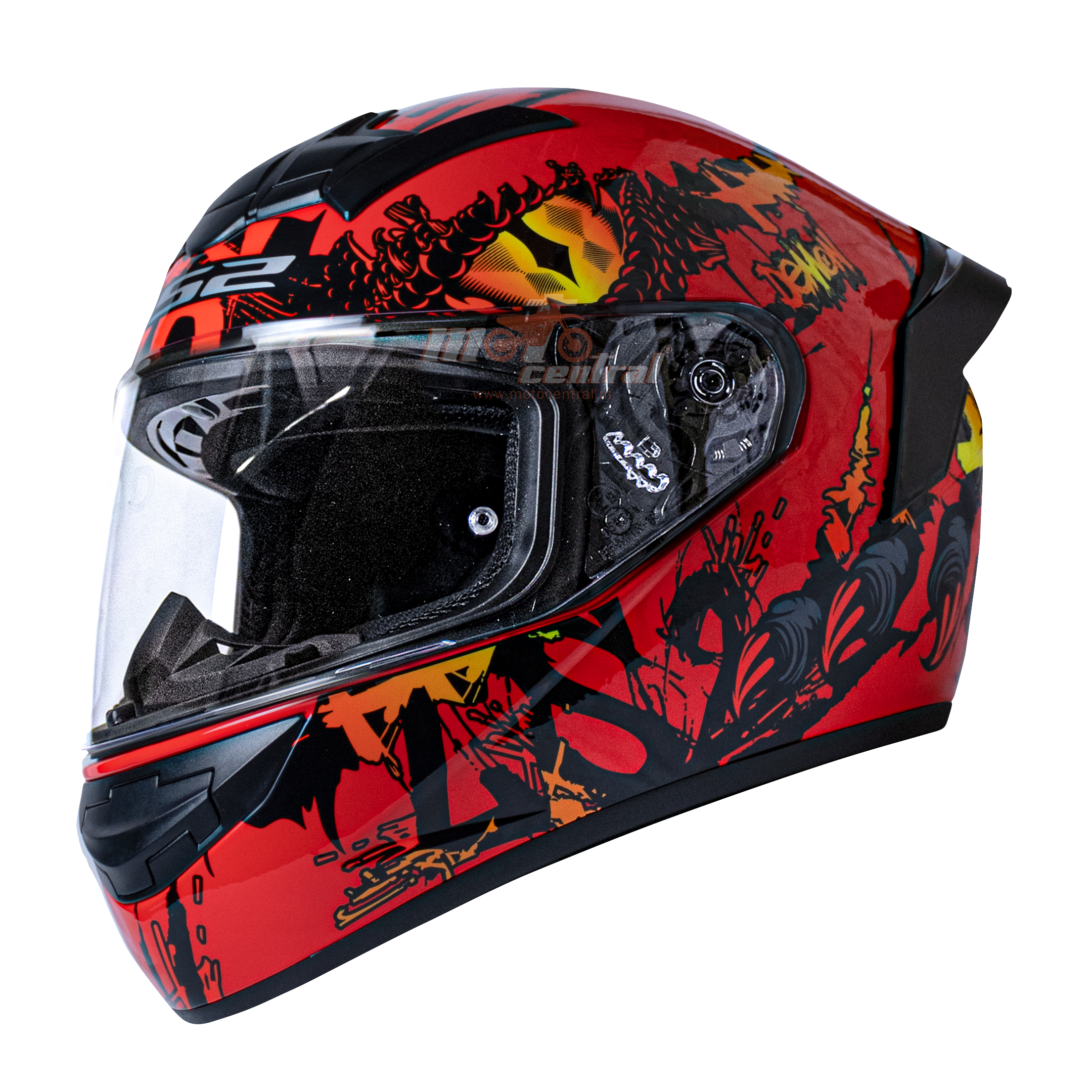 ls2 demon helmet LS2 FF352 Demon Dark Red Gloss Helmet– Moto Central