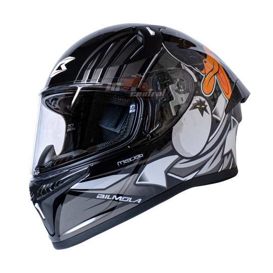 Bilmola Rapid RS Duck Off Gloss Black White Helmet