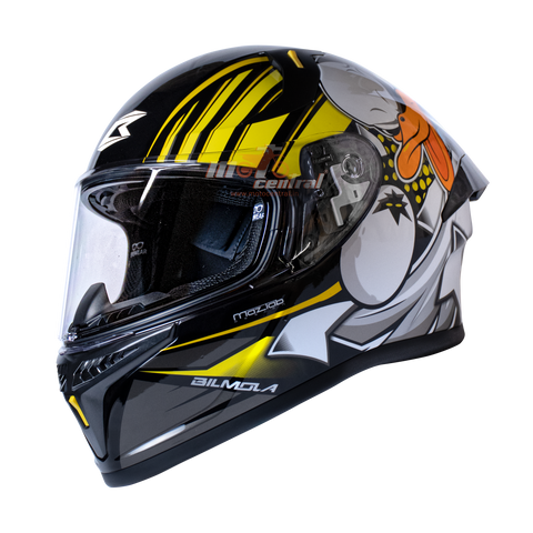 Bilmola Rapid RS Duck Off Gloss Black Yellow Helmet