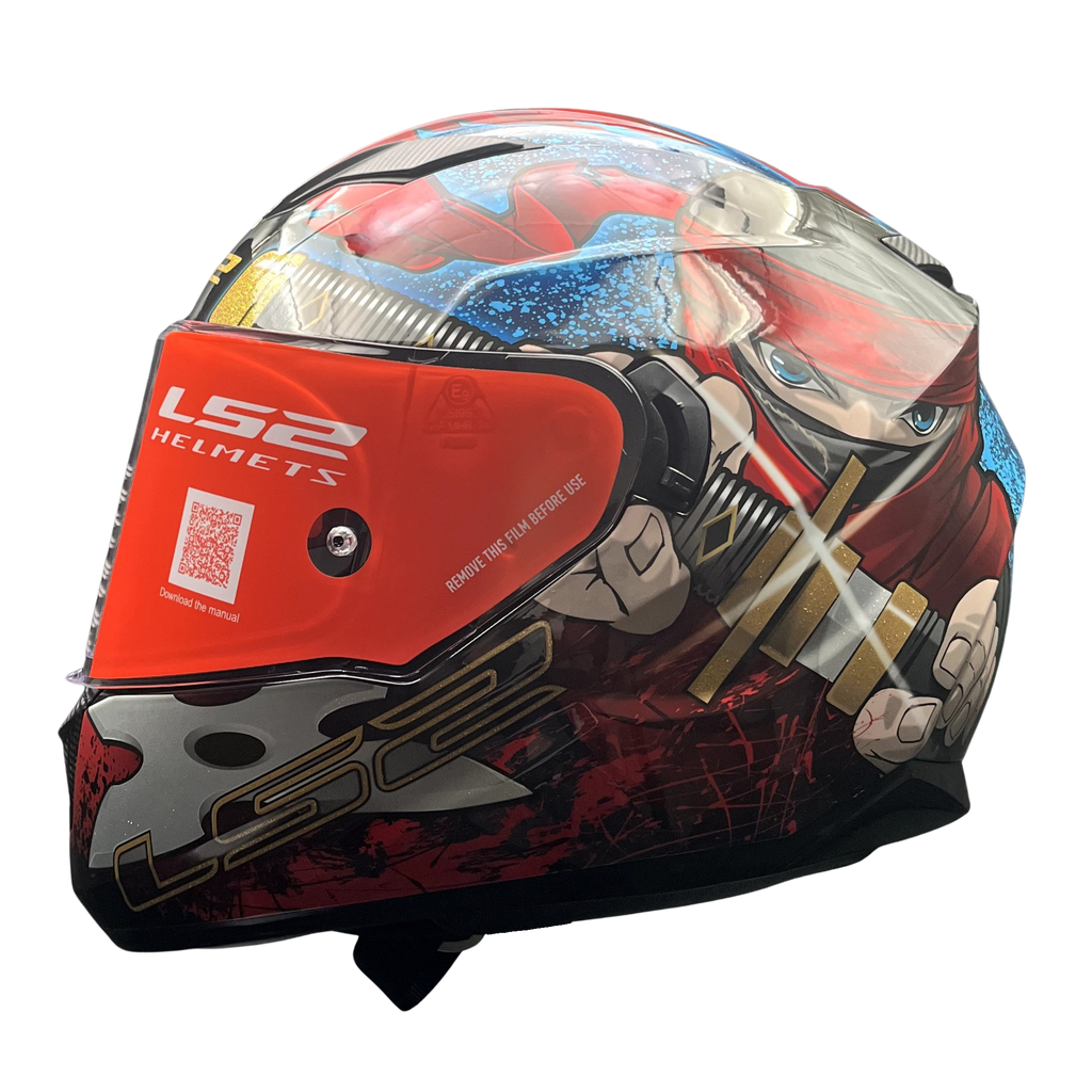 LS2 FF320 Stream Evo Ninja Red Blue Gloss Helmet (D Ring)