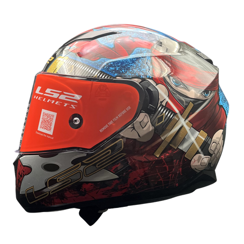 LS2 FF320 Stream Evo Ninja Red Blue Gloss Helmet (D Ring)