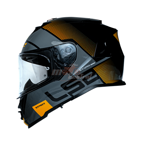 LS2 FF800 Storm II Epic Black Orange Gloss Helmet (D Ring)